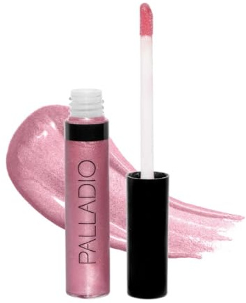 Palladio Lip Gloss, Non-Sticky Lip Gloss, Contains Vitamin E and Aloe, Offers Intense Color and Moisturization, Minimizes Lip Wrinkles, Softens Lips with Beautiful Shiny Finish, Passion Pink