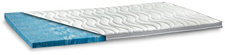 GELAX® | Gel-Schaum Topper Matratzenauflage | 7cm Gesamthöhe | waschbarer Bezug mit 3D-Mesh-Klimaband und Stegkanten | Raumgewicht RG 50 | 90 x 190 cm