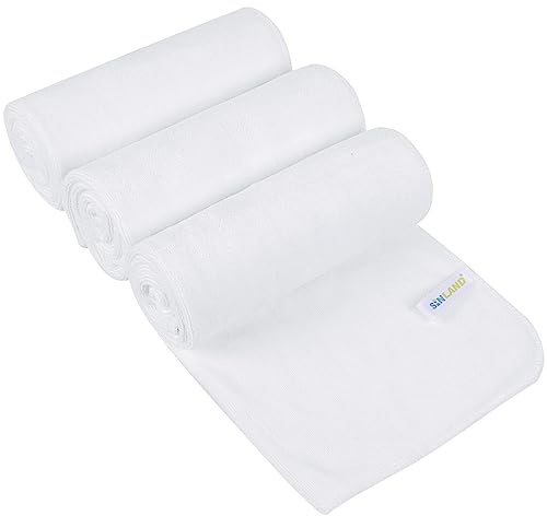 SINLAND 3 Stück Microfiber Gym Handtücher weich Sporthandtuch 40×80cm Weiß | Schnelltrocknend Sporthandtuch, Workout Schweiß Handtuch saugfähig Strandtuch Badetuch Reisehandtuch für Fitness,Sport,Sauna