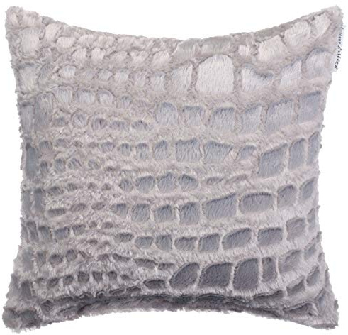 Brandsseller - Nerzkissen Fellimitat Dekokissen Zierkissen Couchkissen Sofakissen - besonders weich und kuschelig - in Verschiedene Motive (40x40 cm, Motiv 2 - Anthrazit)