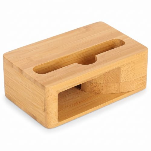Topiky Amplificador de Altavoz del teléfono, Bamboo Wood Phone Sound Amplificador de Altavoz Soporte para teléfono Soporte para Escritorio