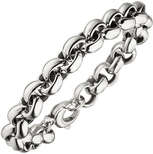Jobo Damen Herren Erbs-Armband aus 925 Sterling Silber 10 mm 21 cm