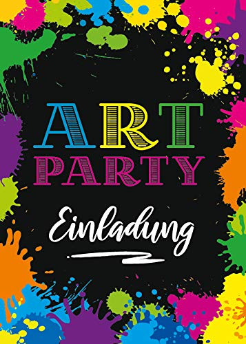 JuNa-Experten 10 Einladungskarten zum Kindergeburtstag Art-Party Basteln-Party Mädchen Junge Einladungen Geburtstag