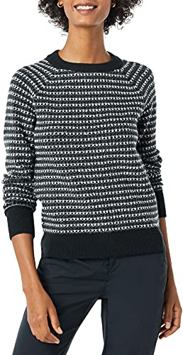 Amazon Essentials damtröja Soft-Touch Crewneck ny tröja, svart kolvit rand, XX-Large