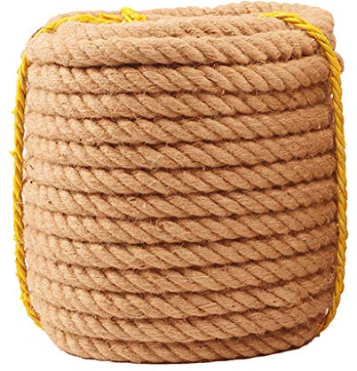 JHNEA Cuerda de Cáñamo, 16MM / 18MM / 20MM Cuerda de Yute, Natural Cuerda Gruesa, Multiusos Cuerda para Manualidade, Manualidades, Embalaje de Regalo, Jardinería,18mm_10m