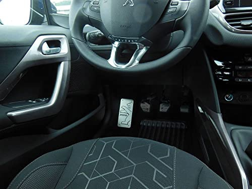 Fußstütze Stahlabdeckung für Peugeot.2008 (2013-2019) | 1 Stück Auto Fußablage Fußpedal Pedal Edelstahl Gebürstet 208 Zubehör