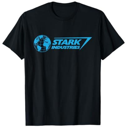 Marvel Iron Man Stark Industries Logo Blue Maglietta