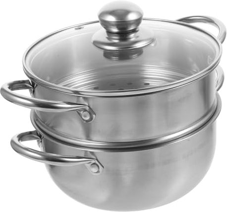 Cabilock 1pc Stainless Steel Steamer Soup Pot Dual-Layer Milk Pan for Induction Cooking Safe Food-Grade Material High Temperature Corrosion Resistant Kitchen Tool for Home Cooking Random