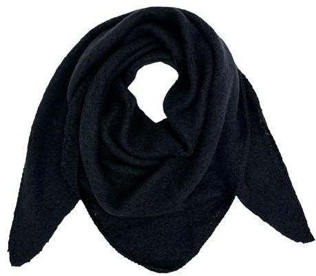 Ziona Damenschal leicht Winter Herbst Dreiecksschal weich XXL Winterschal (Schwarz)