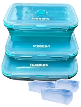 ICEBERG Ice Bath Ice Blocks Maker – 3 Pack | 40oz / 1200ml Large Reusable Ice Trays for Cold Plunge & Coolers | Easy-Release Cube Moulds | Fill, Freeze, Repeat | BPA-Free