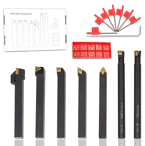 21pcs Drehmaschine Bohrstangen Set CNC Drehmeißel Drehwerkzeuge Schaftdrehmaschine 10mm Drehbank Schaft Hartmetall Drehwerkzeughalter Hartmetalleinlagen mit Hartmetalleinsätzen Schraubenschlüssel