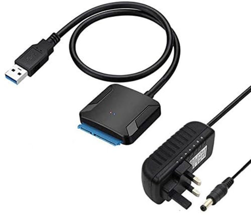 REY Adaptador USB 3.0 a Sata III + Adaptador de Corriente