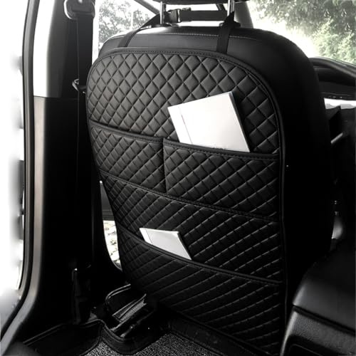 NBAYL 1 Stück PU-Leder Anti-Kick-Pad für die Autositzlehne für Mercedes Benz GLC C254 2024, mit Organizer-Tasche, Autositz-Rückenlehnenschutz, wasserdichte Matte, Aufbewahrungstasche, Zubehör