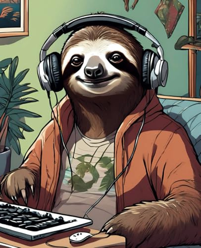 Gamer Sloth Notebook Journal |: Gaming Animal Notepad | 110 pages, ruled, 7.5x9.25