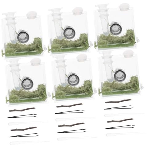 MERRYHAPY Acryl Springen Kasten Fütterungskoffer Transparent Mit Belüftung Kleine Aufzuchtbox Für Insekten, Krabbeltiere Und Spinnen Haustier Displaybehälter