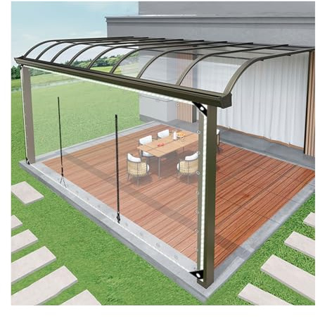 ASDQWER Tarpaulin Poly Clear Vinyl,Foldable Tarpaulin in PVC Material，with Zippered Doors,Tarp to Cover The Sun and Rain，for Porch Patio Garden，Garage，Tarp Cover Sheet(H1.2xW2m/H3.9xW6.5ft)