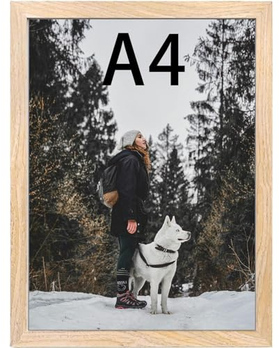 A4 Frame Wooden, A4 Photo Frames, Picture Frame(21x29.7CM),Versatile Certificate Frames for Wall Hanging and Tabletop Display, Document Frames for Landscapes, Portraits, Posters, Documents(Burlywood)