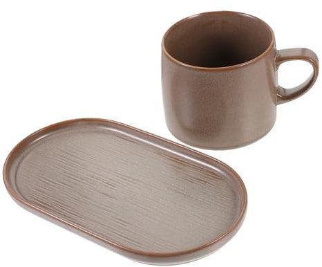 Cabilock Taza de Cerámica Taza Platillo Taza de Café Taza de Cerámica Decorativa Taza de Agua para Oficina Juego de Desayuno Elegante