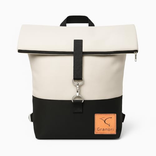 Granori® Fahrrad Gepäckträger Rucksack | 2-in-1 Gepäckträgertasche für Herren & Damen mit Klickfix Schnellbefestigungssystem für E-Bike, Citybike, Mountainbike (Beige)