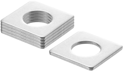QUARKZMAN Arandela Cuadrada, M20, Placa con Orificio Redondo Acero Inoxible 304, para Reparación de Maquinaria y Construcción en Exteriores y Tornillos y Pernos, M20x40x40x3, 5Pcs