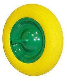 Roue de brouette de chantier anti-crevaison jante métal 350x80 3.5-8