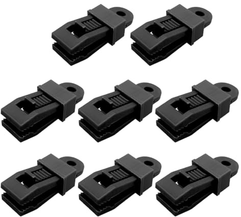 Ganci per Teloni, 8 pezzi Tarp Clips per Tenda, Ganci per Teloni, Clip per Tende, Campeggio Tende da Antivento Morsetti per Fissaggio Teloni di Clip