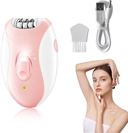 Epilator damer för helkroppstillämpning, 2 hastigheter elektrisk epilator, elektrisk rakapparat för kvinnor med blad av rostfritt stål, epilator med LED-ljus, för ansikte, kropp, armhåla ben