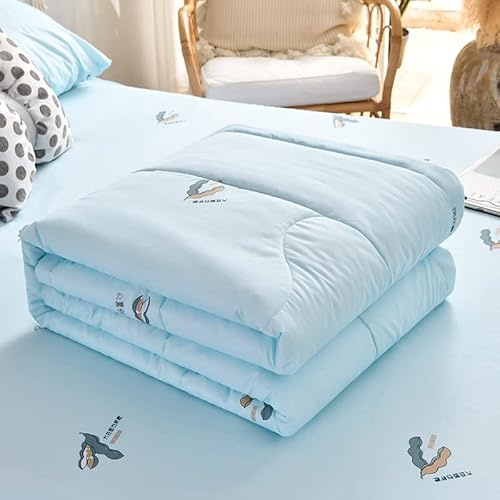 Hiseng Serie de Flores Edredón, Edredón para Verano Reversible Ligera y Suave Microfibra, Nordico Cama Individuales Nordico 4 Estaciones (Azul Glaciar,180x200 cm)