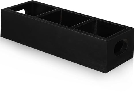HEALLILY Caja organizadora de bolsas de té de madera con múltiples compartimentos, soporte de almacenamiento de té para encimera de cocina para una fácil clasificación y uso diario