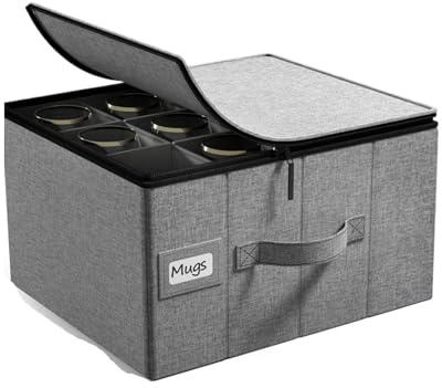 Caja Para Guardar Copas De Vino Estuches de almacenamiento de carcasa rígida, caja for guardar copas de vino con divisores y asa. Contenedores de almacenamiento con capacidad para Para Copa De Vino