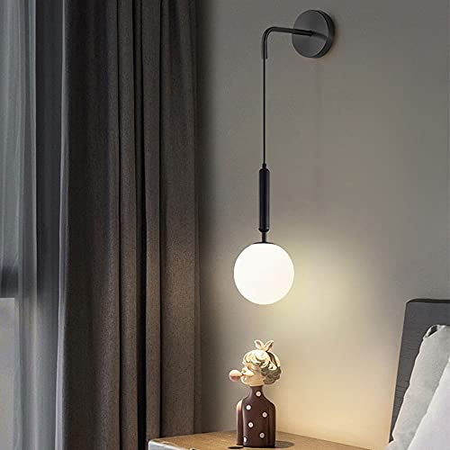 ZXQUEGF Applique Globe en Verre Moderne, Lampe Murale Milieu du siècle, luminaires tête lit Nordiques pour Salon, Chambre à Coucher, Couloir de Chevet