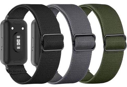 TUCOMO Elastische Nylon Armband Kompatibel mit Samsung Galaxy Fit 3, Loop Dehnbare Ersatzarmband Uhrenarmband für Samsung Galaxy Fit 3 SM-R390 Herren Damen