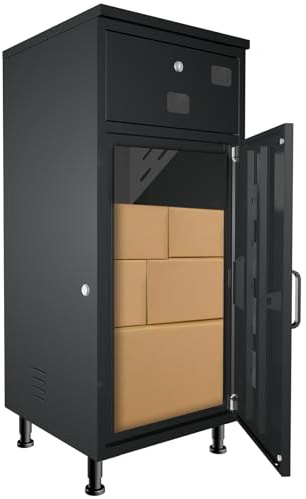 Cassetta per Pacchi XXL85x40x40cmBloccabile, antifurto, base regolabile, antipioggia, antiruggine,Servizi di consegna di posta e pacchi a case unifamiliari-Grigio Antracite.