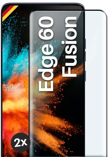 moex CurveProtect Tempered Glass Screen Protector for Motorola Edge 60 Fusion Full Screen Protector Rimless Full Screen Covered Tempered Glass Screen Protector Curved 3D Glass Film Black Pack of 2
