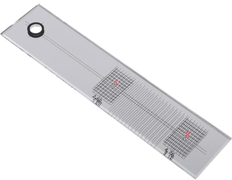 ULTECHNOVO Präzises Kalibrierungslineal aus Weißem Acryl für Vinyl Schallplattenspieler mit Anti Rutsch Funktion zur Tonabnehmerjustierung und Professioneller Ausrichtung