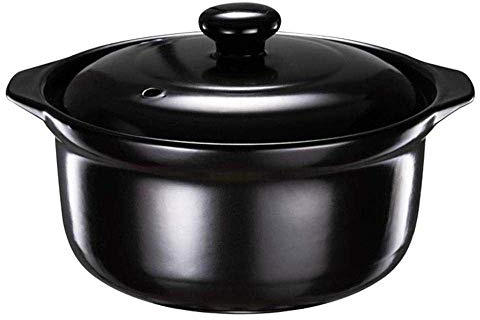 Piatto da cucina in ceramica per alte temperature, Casseruola in terracotta con coperchio 1,5-4L(Capacity 2.1L)