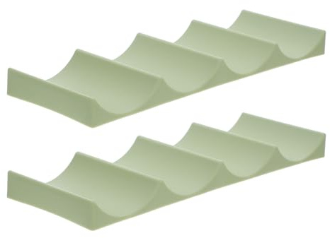 NUOBESTY Portabottiglie da Frigorifero 2 Pezzi in Plastica Verde Nordico, Organizer Compatto per Bottiglie e Lattine, Supporto Salvaspazio Versatile per Cucina e Scrivania