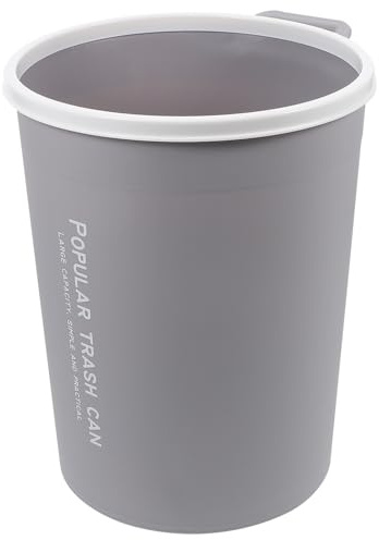 ULTECHNOVO Cubo de Basura Redondo Pequeño Gris, Contenedor Doméstico para Cocina y Baño, Reciclaje Ecológico sin Olor, Fácil de Limpiar y Reutilizable, Adecuado para Hogar y Oficina