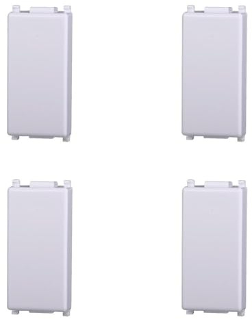 4 pièces faux pôle compatible avec Vimar Plana Blanc | bouchon de trou module aveugle pour série civile | plaque interrupteur prise