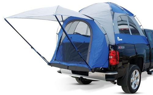Napier Sportz Truck Tent | Pickup Truck Bed Camping Tent | Full Rainfly | Sturdy and Spacious 2-Person Truck Tent | Easy 15-Minute Setup | Blue/Gray