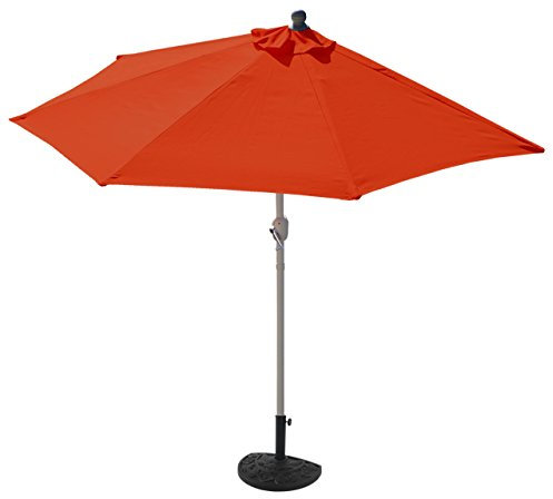 Mendler Demi-parasol aluminium Parla pour balcon ou terrasse, IP 50+, 300cm - terracotta avec pied