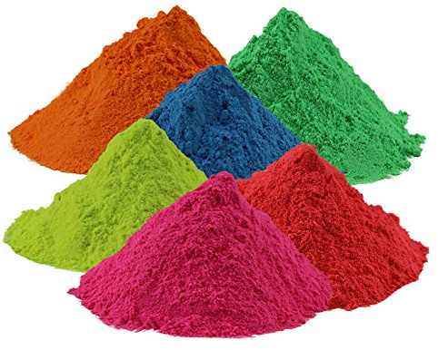 Abcuv Farbpulver-Beutel, Festivals, Partys, Holi, 6 x 100 g Beutel, 6 Farben