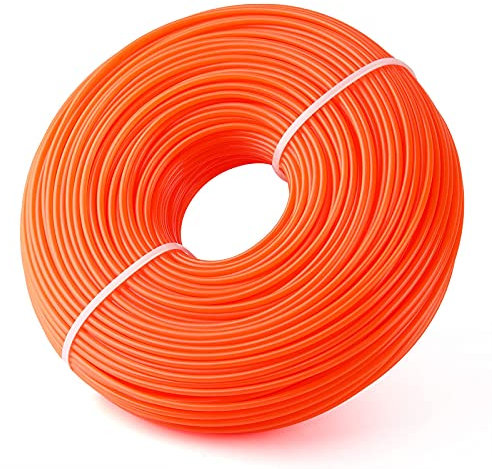 FEPITO Mähfaden rund orange 2,4 mm x 96 m Trimmerfaden Freischneider Faden