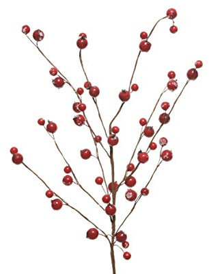 Red Berry Spray W Snow & Glitter 55 cm