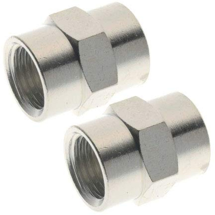 2x Manicotto 3/4 femmina raccordo ottone filato bocchettone lavandino ricambio tubi acqua connettore di tubi filettature cilindriche interne