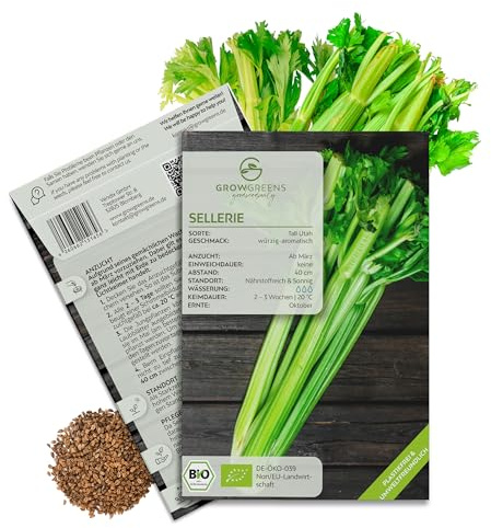 BIO Selleriesamen (Tall Utah, 250 Korn) - Staudensellerie Saatgut aus biologischem Anbau ideal für die Anzucht im Garten, Balkon oder Terrasse