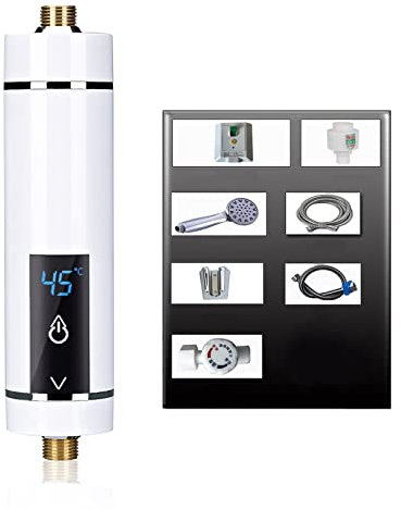 Tankless Durchlauferhitzer Elektrisch,CEIEVER Tankless Shower Warmwasserbereiter mit LED-Anzeige 220V 5500W Sofortiger elektrischer Durchlauferhitzer für die Dusche im Badezimmer