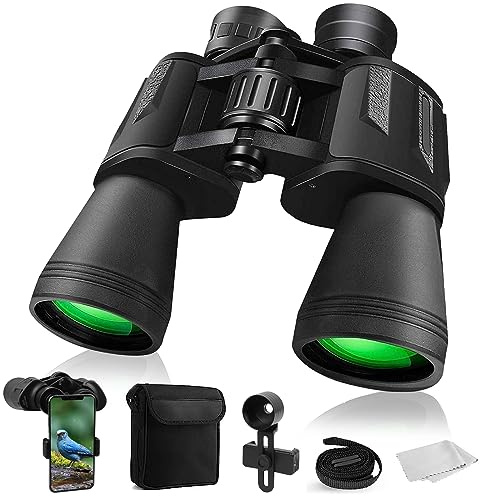 AGARELE Prismáticos 20x50 para Adultos,Prismáticos HD Impermeables con Prisma BAK4 y Lente FMC,Telescópicos Portátiles para Observación de Aves Fútbol Escalada Senderismo Viaje y Conciertos