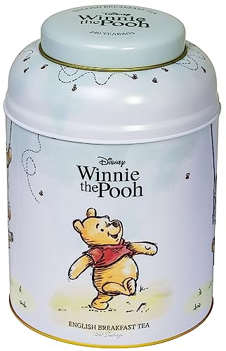 New English Teas Winnie the Pooh & Tigger Tea Caddy with 240 English Breakfast Teabags