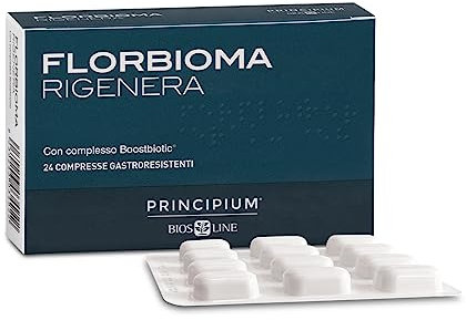 BIOS LINE Principium Florbioma Rigenera, Integratore Alimentare per il Benessere Intestinale, in Caso di Disordini Intestinali, 24 Compresse Gastroresistenti, Senza Glutine e Lattosio
